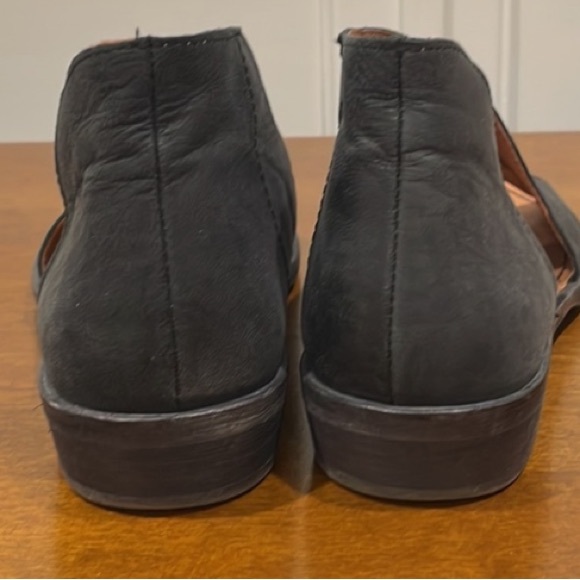 Free People Black Leather Wrap Bootie Sandals - Picture 12 of 16